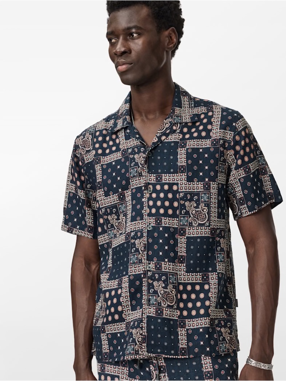 $248 John Varvatos Collection Dan Camp Collar Shirt Size small